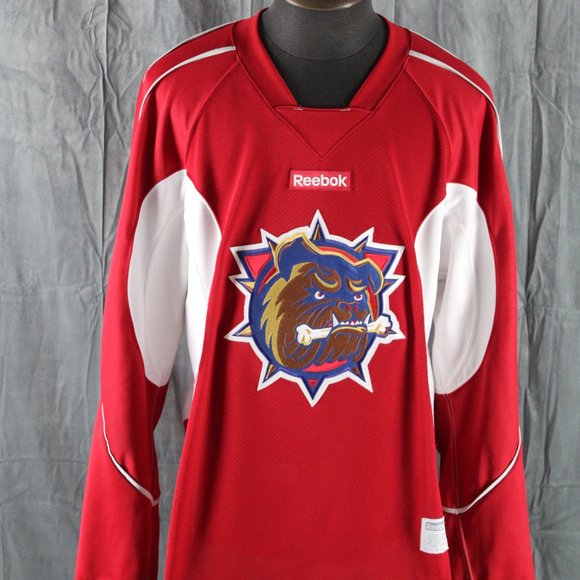 Hamilton Bulldogs Jersey - Road Jersey by Reebok - Men's Size 56 - Picture 3 of 13